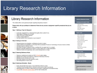 Library Research Information
 