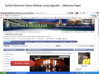 Hullett Memorial Library Website using Libguides (Welcome Page)




       Animoto video
 