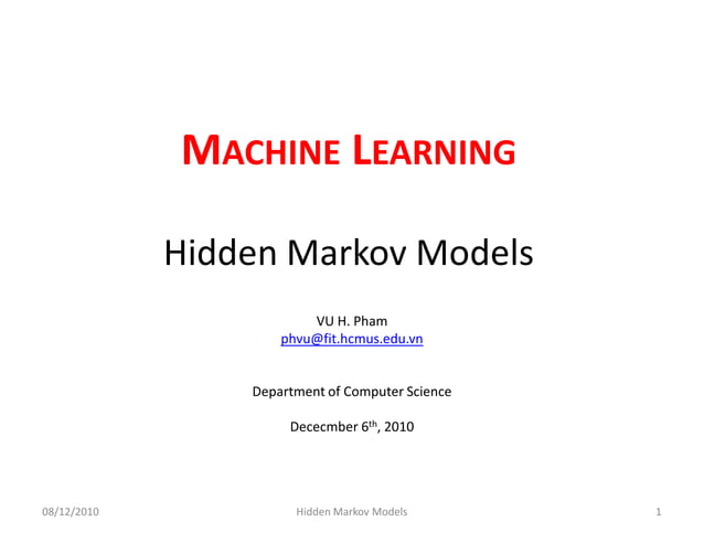 Hidden Markov Models | PDF | Physics | Science
