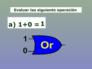 a) 1+0 =1
Evaluar las siguiente operación
 