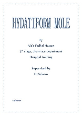 By
Ala'a Fadhel Hassan
5th
stage, pharmacy department
Hospital training
Supervised by
Dr.Salaam
Definition
 