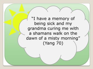 When an animal is sacrificed it is thought to protect    the human soul. 