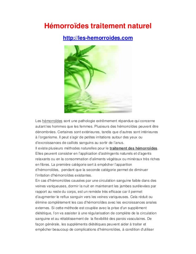 Hemorroides traitement naturel Hemorroides traitement naturel