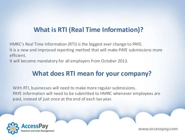 Hmrc Rti Key Facts And Information