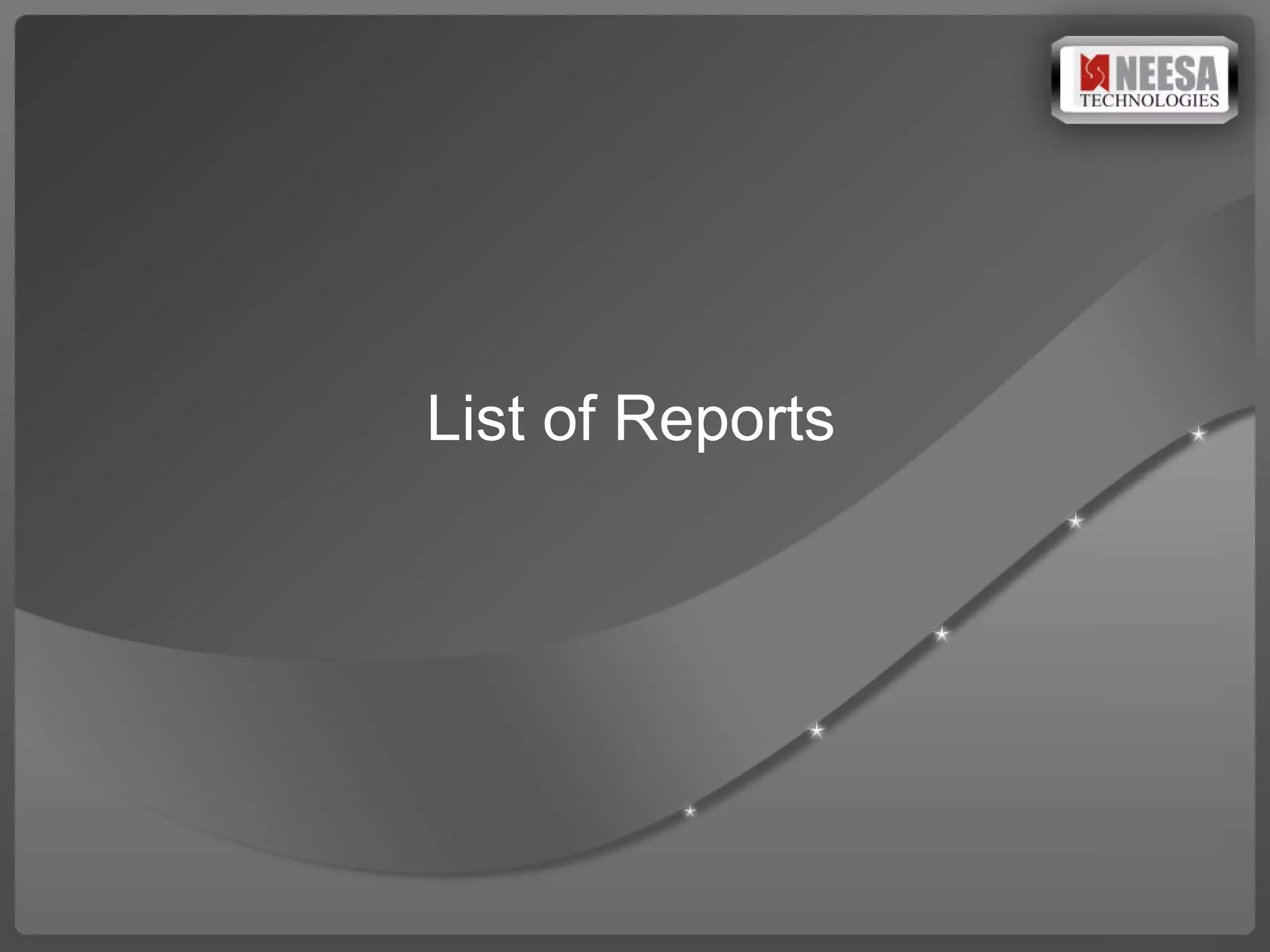 List of Reports 