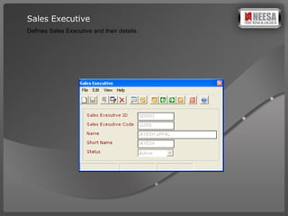 Sales Executive Defines Sales Executive and their details. 