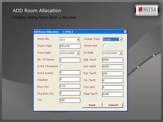 ADD Room Allocation Contains Adding Room which is Allocated. 