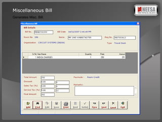 Miscellaneous Bill Generates Misc. Bill. 