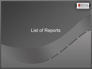 List of Reports 