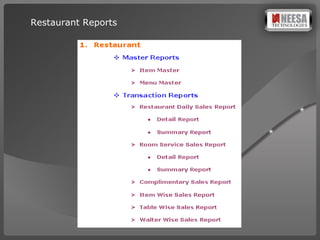 Restaurant Reports 