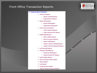 Front Office Transaction Reports 