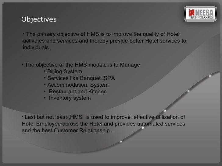 objective of hotel management