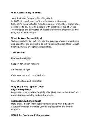 Web Accessibility in 2025, Why Inclusive Design Is Non-Negotiable | PDF