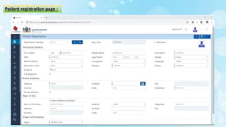 Patient registration page :
 