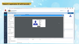Patient’s registration ID with barcode :
 