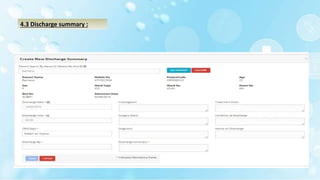 4.3 Discharge summary :
 