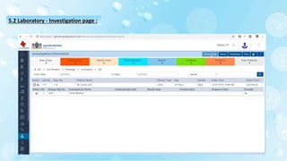 5.2 Laboratory - Investigation page :
 