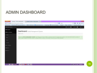 ADMIN DASHBOARD
13
 