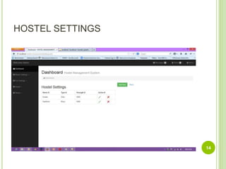 HOSTEL SETTINGS
14
 