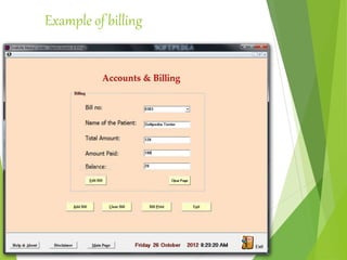 Example of billing
 