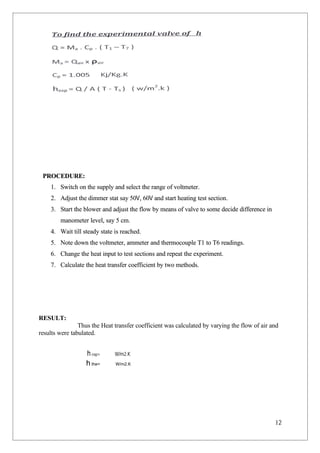 Hmt lab manual | PDF