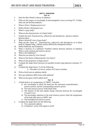Heat and Mass Transfer Assignment | PDF