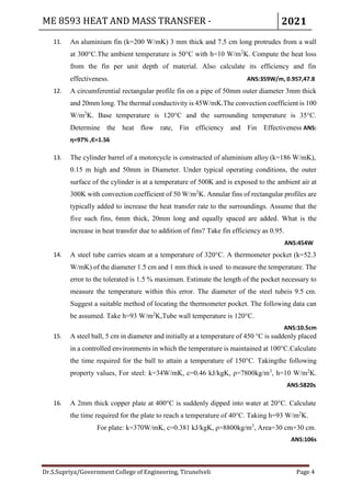 Heat and Mass Transfer Assignment | PDF