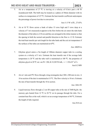 Heat and Mass Transfer Assignment | PDF