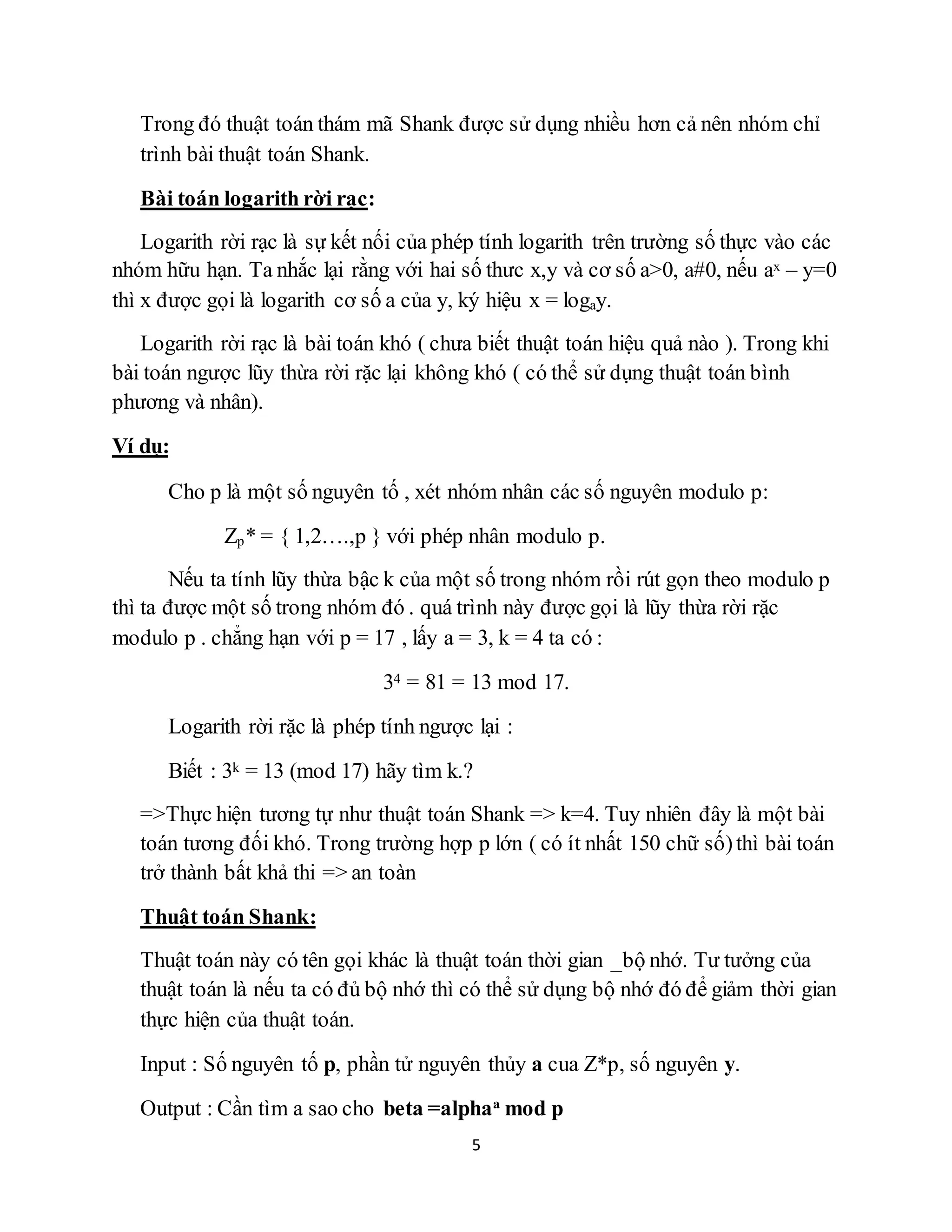 Hệ mật mã elgamal | DOCX