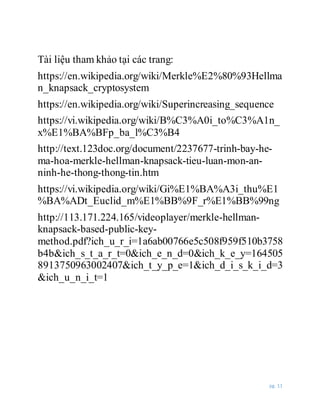 Hệ mật mã merkle | DOCX