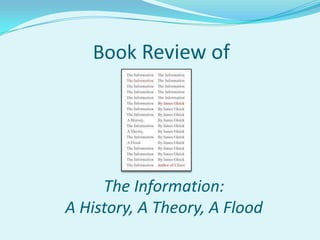 Book Review of  The Information:  A History, A Theory, A Flood 