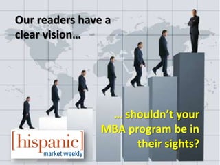 Our readers have a
clear vision…




                 … shouldn’t your
                MBA program be in
                      their sights?
 
