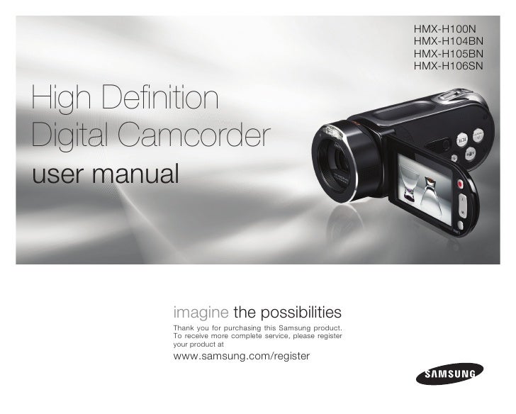 Samsung Camcorder HMXH100N User Manual
