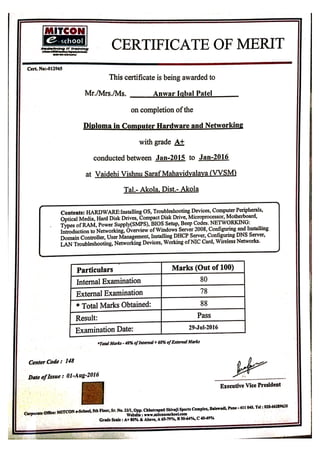 Mitcon certificate