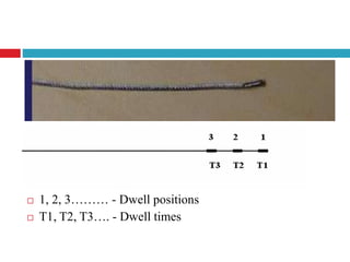  1, 2, 3……… - Dwell positions
 T1, T2, T3…. - Dwell times
 