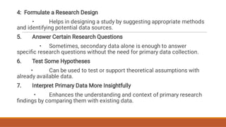 Methods of Primary and Secondary Data/ Research | PDF