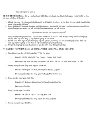 Hướng dẫn chế độ trợ cấp thất nghiệp