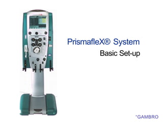 PrismafIeX® System
Basic Set-up
“GAMBRO
 