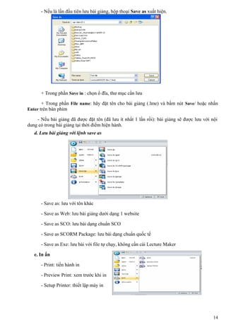 Hướng dẫn sử dụng lecture maker | DOC