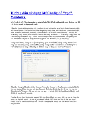Hướng dẫn sử dụng ms config để vọc windows