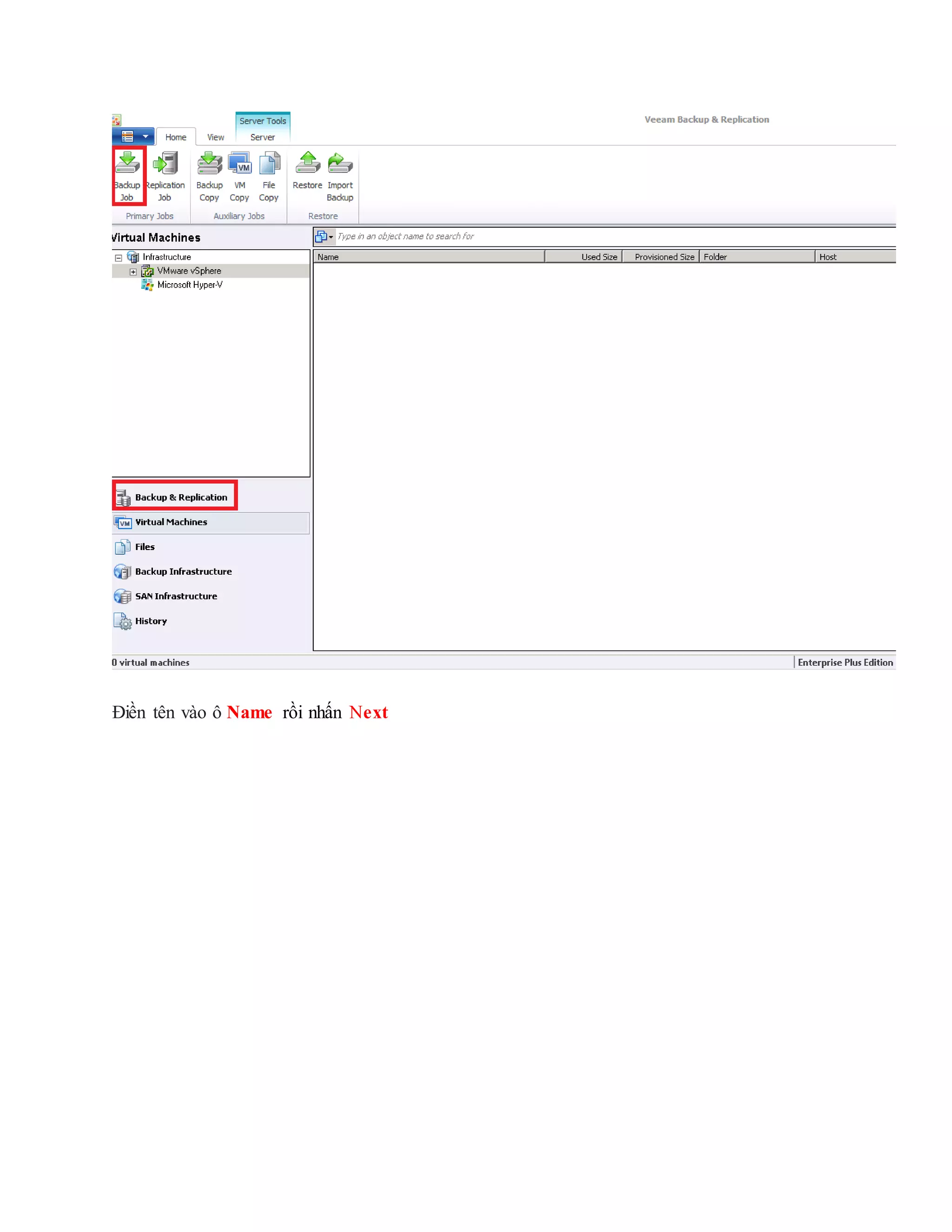 Điền tên vào ô Name rồi nhấn Next
 