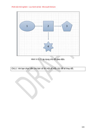Phiên bản thử nghiệm – Lưu hành nội bộ - Microsoft Vietnam
143
Hình V-11.3: áp dụng chủ đề giao diện.
Chú ý : khi bạn chọn nền cho bản vẽ thì một số mẫu chủ đề sẽ thay đổi.
 