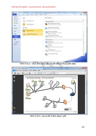 Phiên bản thử nghiệm – Lưu hành nội bộ - Microsoft Vietnam
165
Hình V-15.3 : chọn định dạng cần chuyển đổi tại khung bên phải.
Hình V-15.3 : lưu sơ đồ ở định dạng *.pdf
 