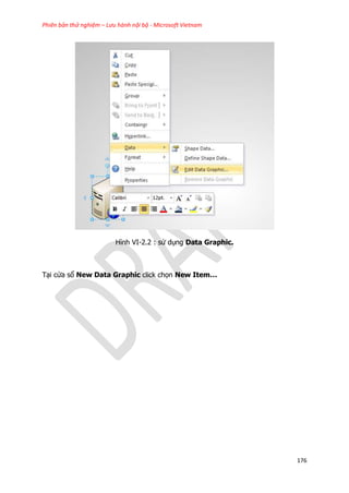 Phiên bản thử nghiệm – Lưu hành nội bộ - Microsoft Vietnam
176
Hình VI-2.2 : sử dụng Data Graphic.
Tại cửa sổ New Data Graphic click chọn New Item…
 