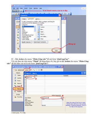 Hướng dẫn tạo menu trong access | DOC
