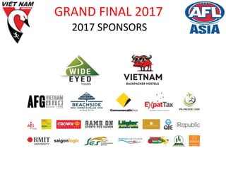GRAND FINAL 2017
2017 SPONSORS
 