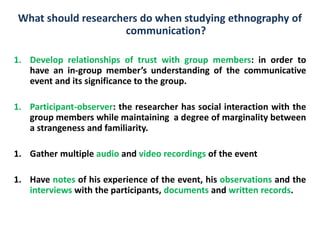 Ethnography of communication | PPTX
