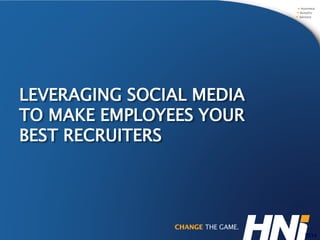 LEVERAGING SOCIAL MEDIA TO MAKE EMPLOYEES YOUR BEST RECRUITERS 
2014  