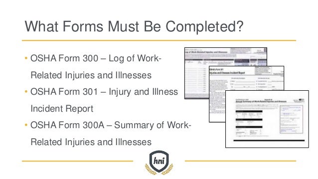 your compliance manual to oshas 300 and 300a forms osha form 301