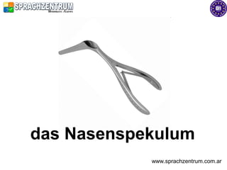 das Nasenspekulum
            www.sprachzentrum.com.ar
 